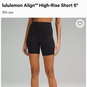 lululemon Align™ Super-High-Rise Short 6" size 4